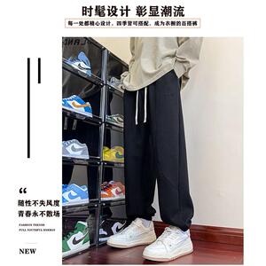 1506-1/KA7021/P44春季美式休闲痞帅深灰色刺绣卫裤男图片