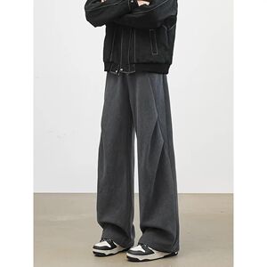 1506-1/KA4351/P37春秋褶皱潮流百搭裤子男美式图片