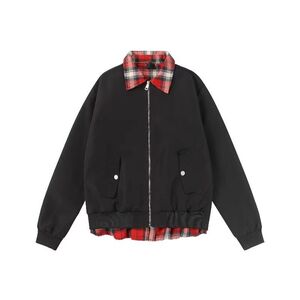 1506-1/J12061/P66春秋季新款拼接撞色宽松飞行服翻领夹克男图片