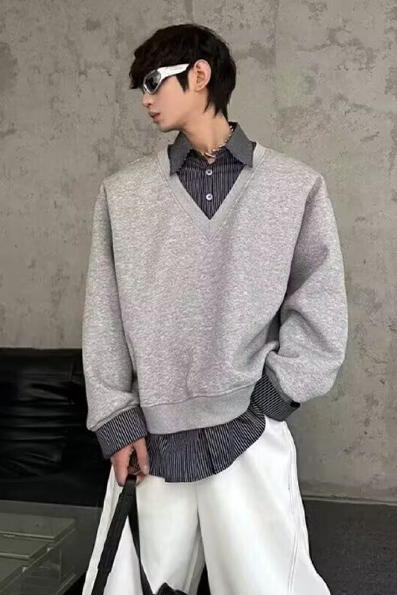 1506-1/WC1761/P48春季假两件衬衫领卫衣男韩系,男装衬衫,星座1506-1