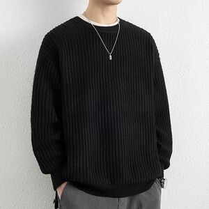 1506/MYM2371/P56羊毛混纺粗针重磅圆领套头毛衣百搭宽松慵懒3,男装针织衫/毛衣,星座1506-1