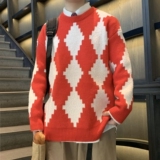 1506/M01321/P49秋冬季毛衣男圆领套头潮牌宽松港风学院风针织衫2，男装针织衫/毛衣，星座1506-1