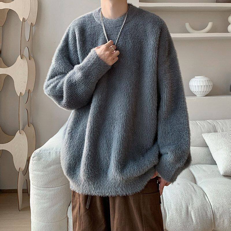 1506/MY0171/P53软糯马海毛毛衣男生秋冬季宽松保暖韩系针织衫3，男装针织衫/毛衣，星座1506-1