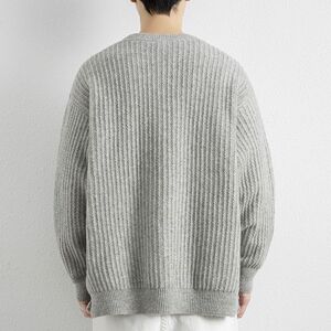 1506/MYM2371/P56羊毛混纺粗针重磅圆领套头毛衣百搭宽松慵懒3图片
