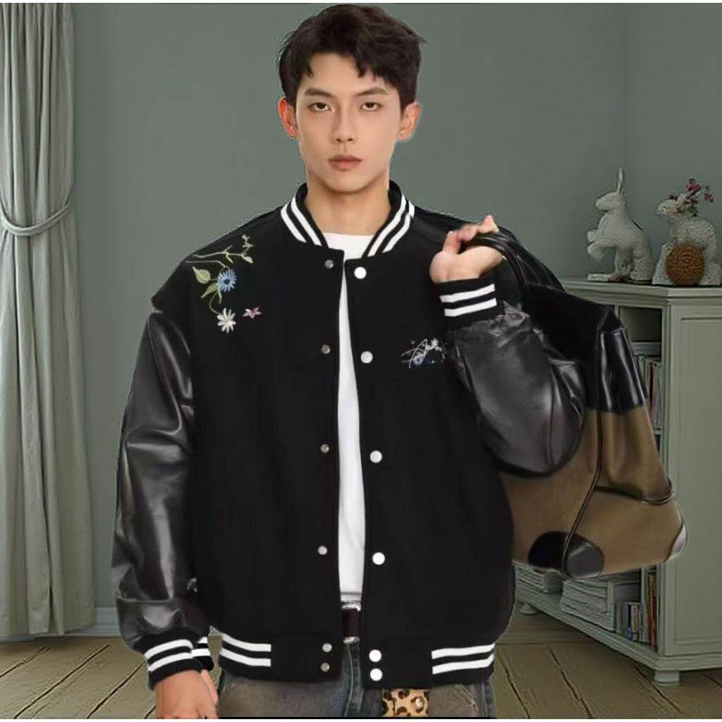 1506-1/JF841/P69春秋美式复古水洗做旧刺绣设计感百搭棒球服外套，女装短外套，星座1506-1