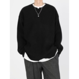 1506/M50111/P64破坏风毛衣男秋冬慵懒宽松内搭针织打底衫3，男装T恤，星座1506-1