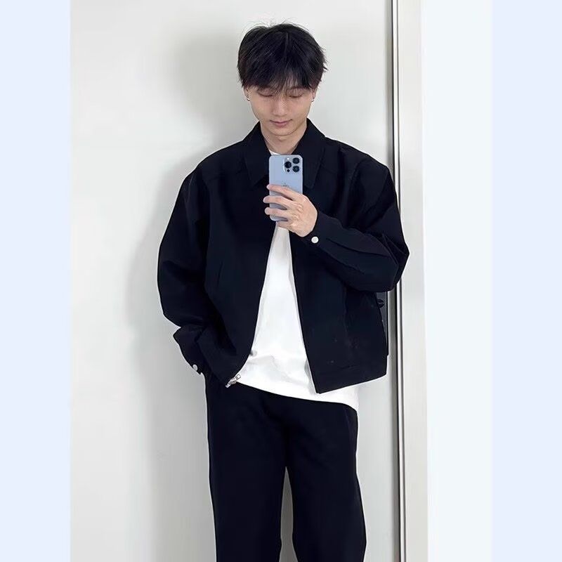 1506-1/TT1611/P62高级感外套松紧腰休闲裤套装两件套，男装休闲套装，星座1506-1