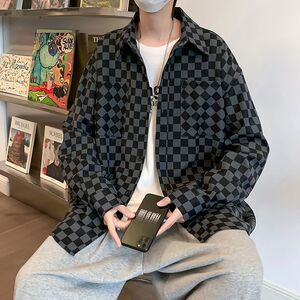 1506-1/C6841/P32新款衬衫男秋装宽松小众设计感图片