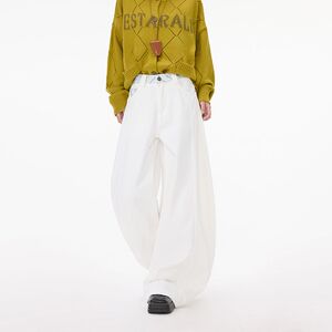 1506-1/KL90251/P70新款高腰显瘦垂感宽松女士拖地直筒裤子图片