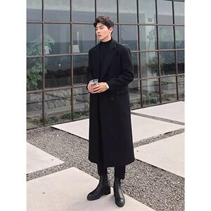 1506/FW171/94毛呢大衣男过膝秋冬风衣韩版英伦风高级感长款1图片