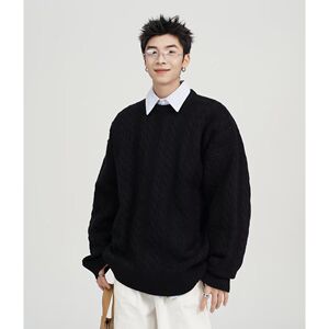 1506/M73771/52圆领毛衣针织衫男潮牌帅气秋冬季打底衫2图片