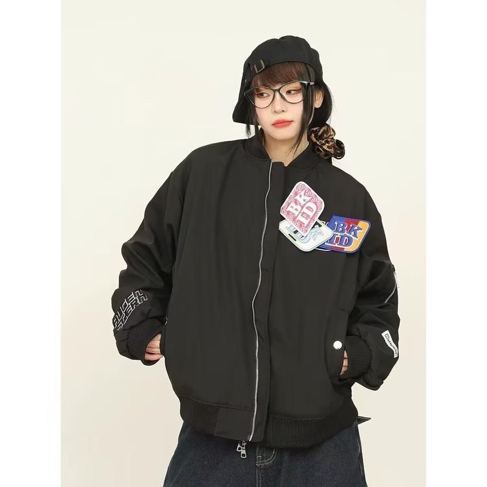 1506-1/JB031/P70B美式印花春季魔术贴外套男潮牌飞行员,女装短外套,星座1506-1