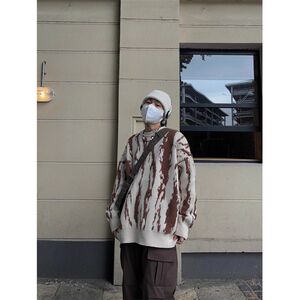 1506/MX0301/P54高级感潮牌毛衣新款秋冬季慵懒宽松针织衫1图片