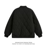 1506/BY66131/P64复古冬季菱形格子棒球服棉衣男保暖百搭棉服1，男装棉衣，星座1506-1