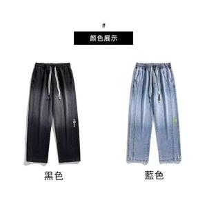 1506-1/K97631/P45牛仔裤男春秋新款潮牌复古宽松直筒阔腿裤图片