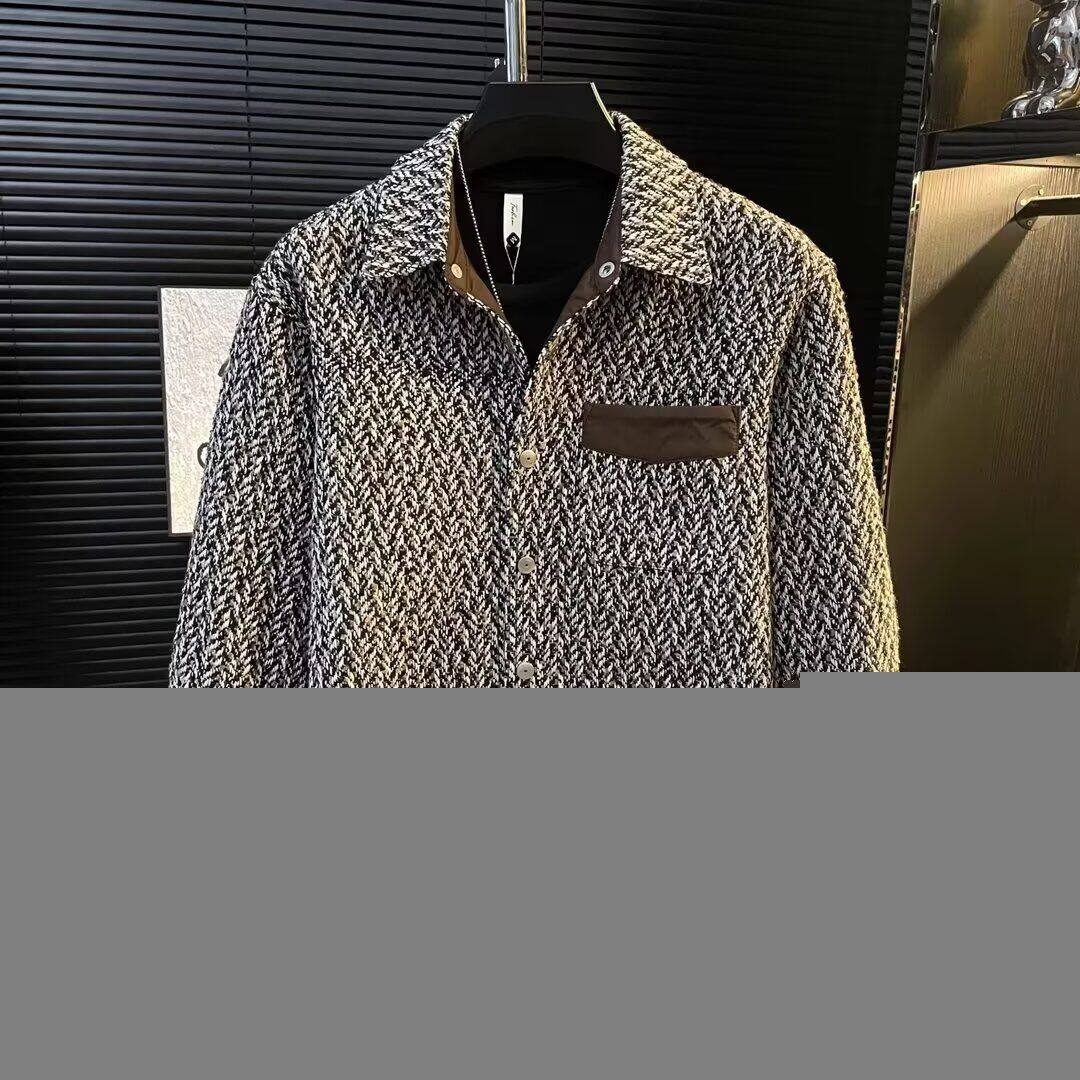 1506-1/JXXF0971/P59冬季新款加厚小香风提花休闲翻领夹克男