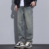 1506-1/KG4031/P44美式牛仔裤男士潮牌直筒宽松阔腿裤，男装牛仔裤，星座1506-1
