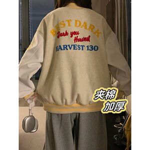 1506/JF9211/P70秋冬夹棉美式复古情侣高街小众夹克外套1