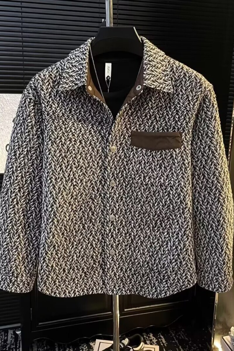 1506-1/JXXF0971/P59冬季新款加厚小香风提花休闲翻领夹克男,男装夹克,星座1506-1