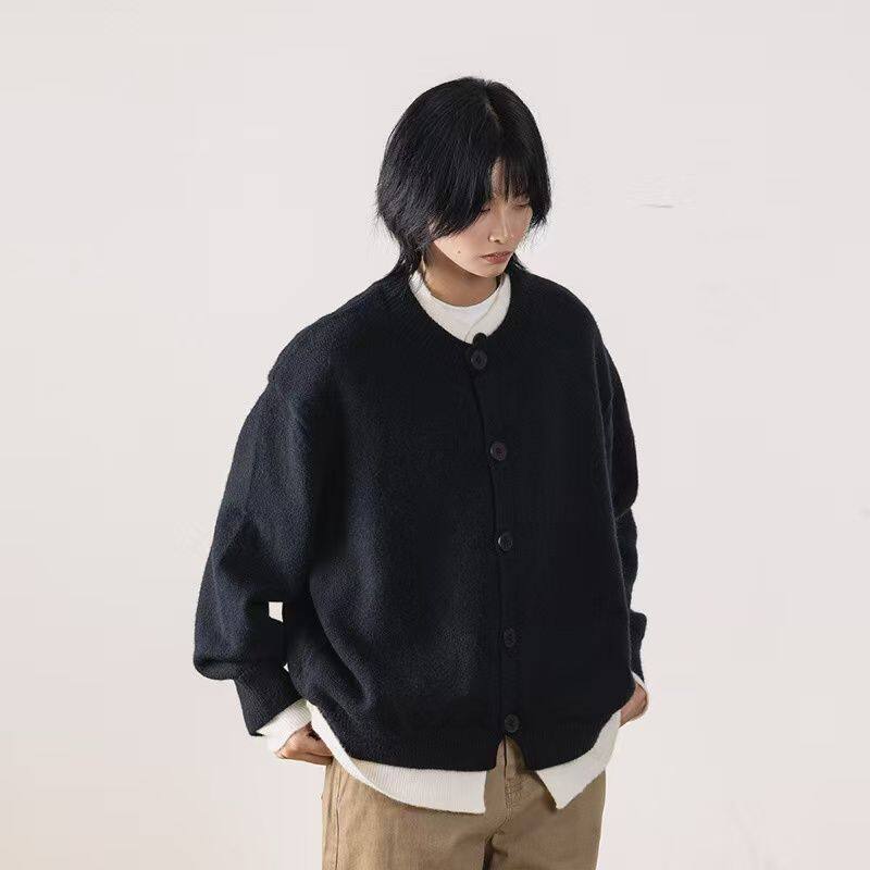 1506-1/M50141/P70撞色拼接假两件开衫毛衣外套男