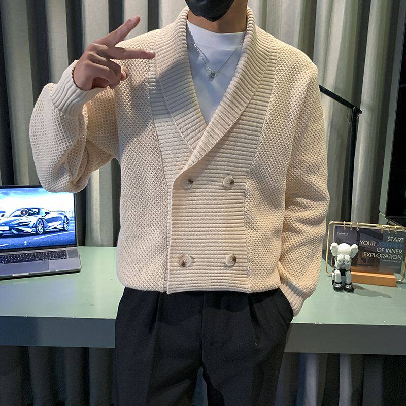 1506/M34751/P62男士青果领双排扣针织外套毛衣保暖秋冬季外穿1,男装针织衫/毛衣,星座1506-1