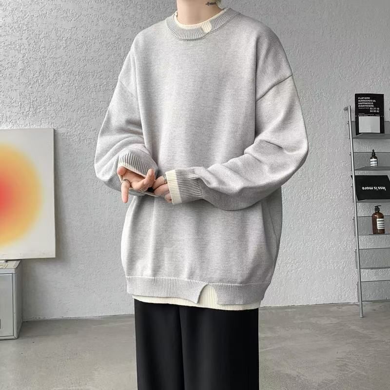 1506/M50171/P56秋冬新款假两件高级感设计百搭情侣款针织衫1,男装针织衫/毛衣,星座1506-1