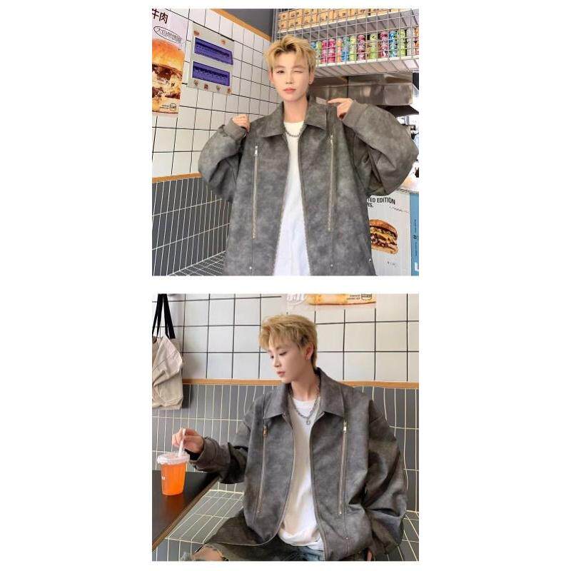 1506-1/JL21/P64美式复古宽松皮衣男外套ins设计感秋款,男装皮衣,星座1506-1