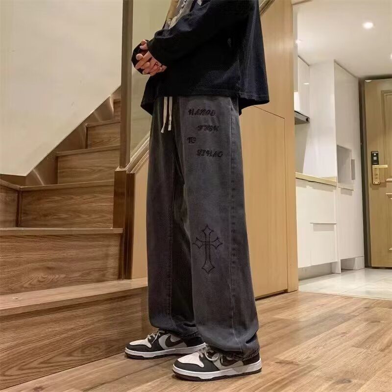 1506-1/K77101/P43春秋直筒宽松欧美高街vibe风长裤子图片