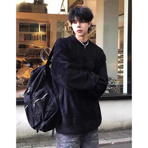 1506-1/MM081/P56毛衣男女秋冬季高级感痞帅软糯圆领针织衫图片