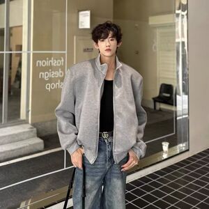 1506-1/JW8511/P44春秋新款立肩外套设计感垫肩外套男图片