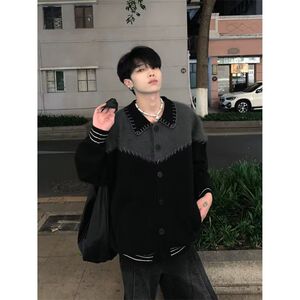 1506/MX0411/P64秋冬新款开衫毛衣美式复古休闲V领针织衫1图片