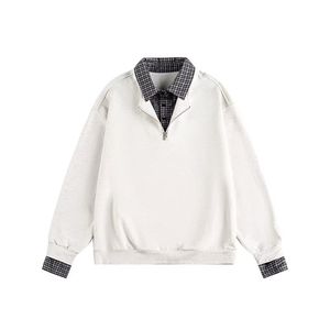 1506-1/MT5321/P48翻领羊毛镂空毛衣格纹假两件针织衫OE潮,男装针织衫/毛衣,星座1506-1