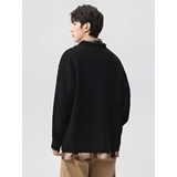 1506/QM2330/P63简约风假两件衬衫领针织衫男士秋冬季新款2，男装针织衫/毛衣，星座1506-1