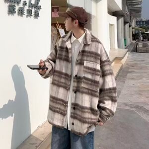 1506/J4291/P64夹克风衣韩版潮流英伦中长款呢子外套2图片
