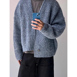 1506/MLD731/P52秋冬新款开衫毛衣美式复古休闲V领针织衫男1图片