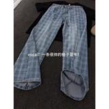 1506-1/KWY281/P47夏季重工水洗直筒微喇裤宽松阔腿拖地裤，男装牛仔裤，星座1506-1