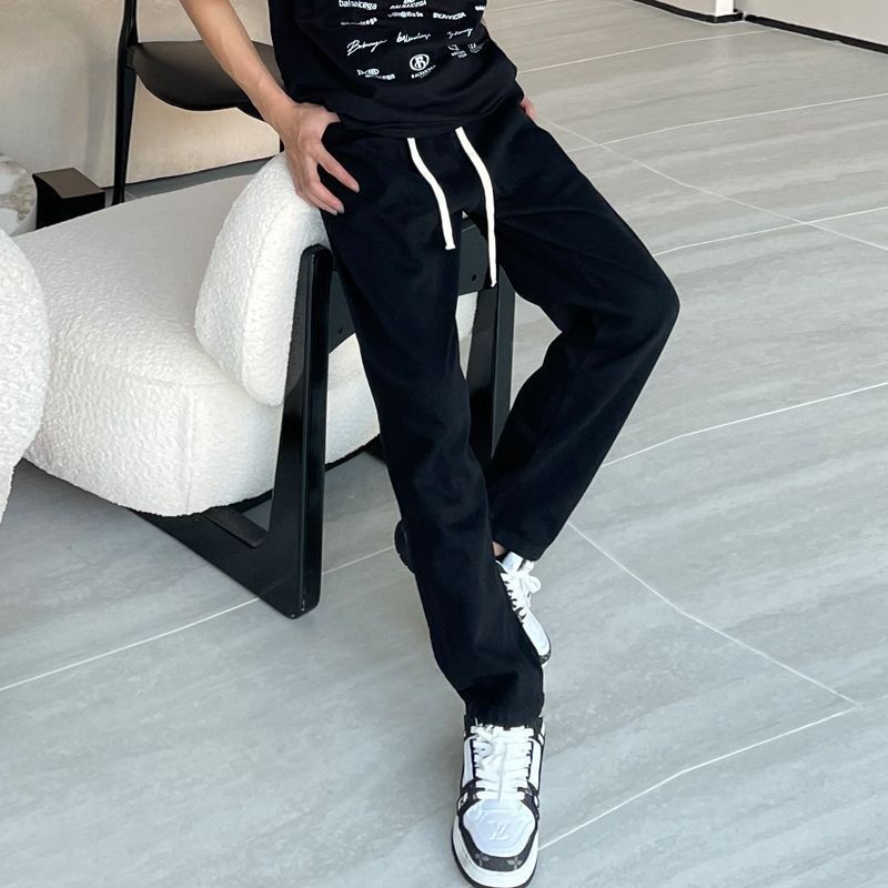 1506/QJ37610/P39黑色松紧腰牛仔裤男款抽绳美式复古加绒裤子1，男装牛仔裤，星座1506-1