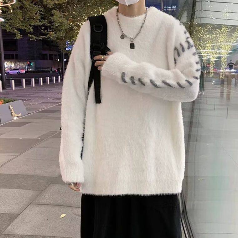 1506/MY081/P58马海毛毛衣男秋冬款韩系慵懒风濮院针织衫2图片