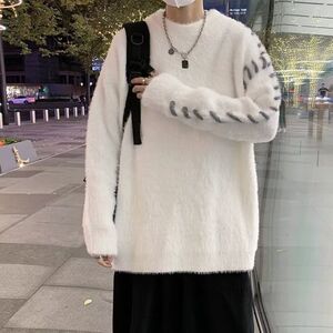 1506/MY081/P58马海毛毛衣男秋冬款韩系慵懒风濮院针织衫2图片