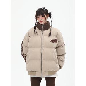 1506/MM511/P82冬季美式立领撞色棉服宽松短款帅气休闲外套1图片
