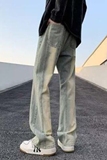 1506-1/K20091/P41高街水洗黄泥染牛仔裤微喇修身小个子男，男装牛仔裤，星座1506-1