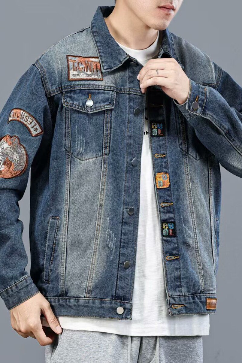 1506-1/JY11281/P69新款潮牌徽章刺绣牛仔夹克,男装夹克,星座1506-1