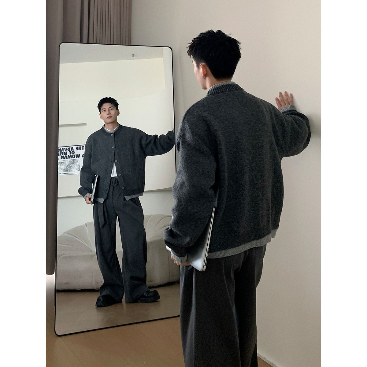 1506/QM2310/P56日系百搭时尚原宿新款假两件针织衫毛衣外套2,男装针织衫/毛衣,星座1506-1