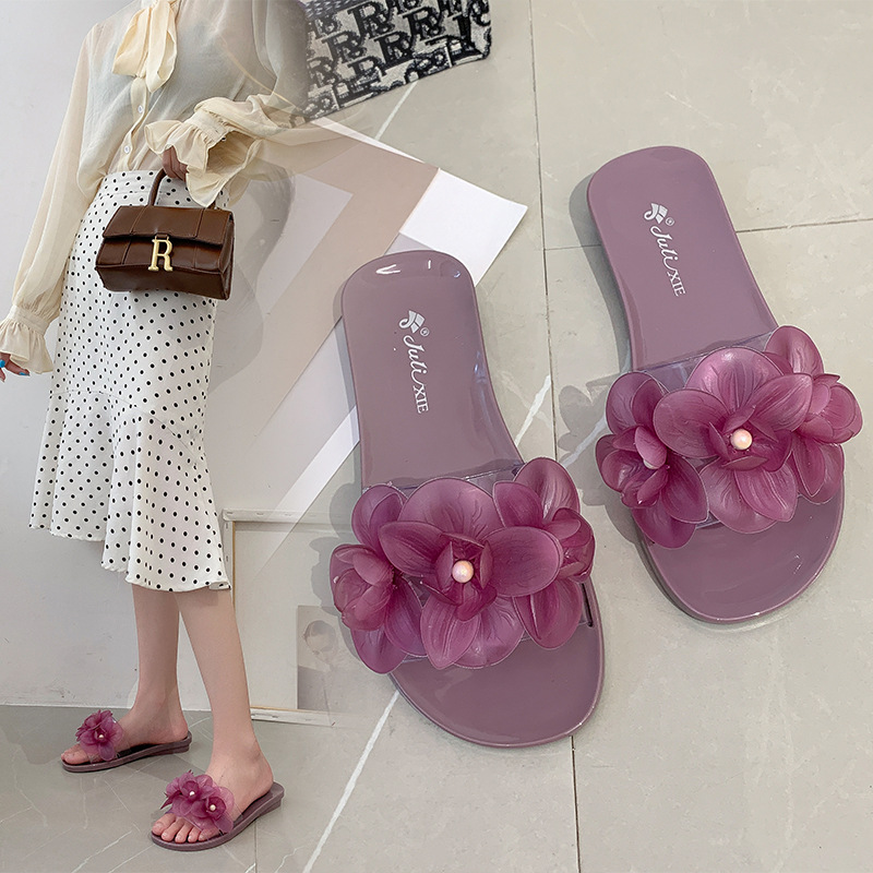 2020新款水晶拖鞋时尚韩版花朵