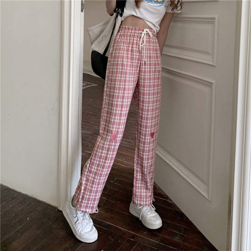 Real shot summer loose high waist love casual wide leg pants thin style SLIM STRAIGHT pants