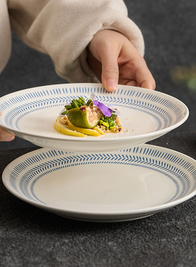 特别好看菜盘炒菜盘德化陶瓷漂亮餐盘西餐盘8寸浅盘家用吐骨碟ED