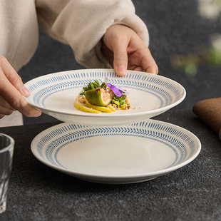 特别好看菜盘炒菜盘德化陶瓷漂亮餐盘西餐盘8寸浅盘家用吐骨碟ED