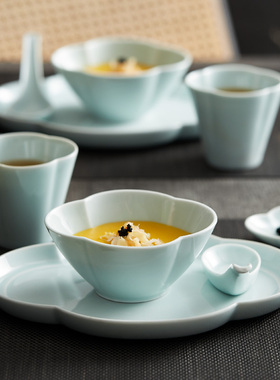 中式酒店摆台餐具五件套碗碟套装中国风现代简约餐厅商用定制logo