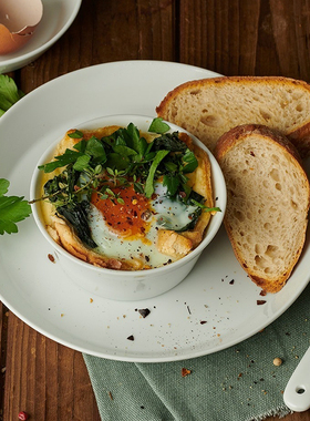 酒店外贸陶瓷餐具纯白色家用好看的带盖碗盘餐具烤碗耐高温西餐盘