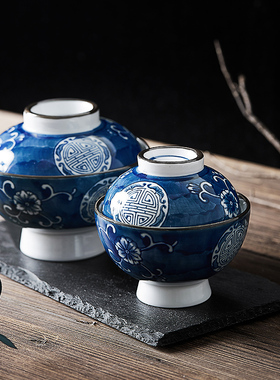 创意餐具陶瓷碗带盖碗瓷碗饭碗面碗家用炖盅米饭碗盖碗蒸蛋碗日式